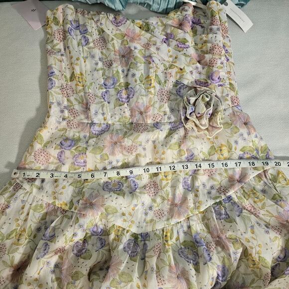 V.  Chapman Rosamund Organza Strapless Sweetheart Corset Drop-Waist Maxi 12 NWT - Picture 11 of 15